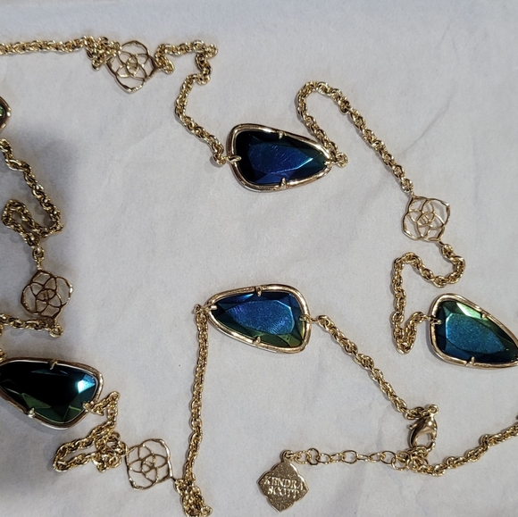 Rare Kendra Scott Long Black Iridescent Necklace - Picture 8 of 16